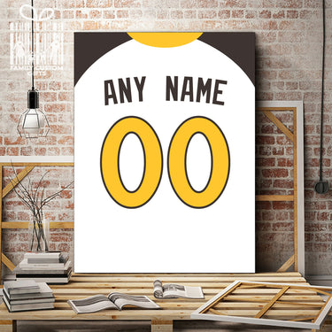 San Diego Jersey Custom Canvas Print Wall Art for Boy Girl Men Women Baseball Personalized Canvas Art